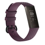 Fitbit Charge 3 / Charge 4 - Silikone armbånd Geo Design - Lilla str. S