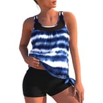 Tankini baddräkt set med boyshorts - Royal Blue, storlek 3XL