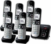 Panasonic KX-TG6826 6 Handsets DECT Home Cordless Phone Silver Answering Machine