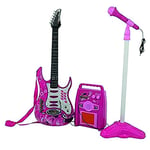 Elektrisk Gitar med mikrofon og forsterker - Rosa