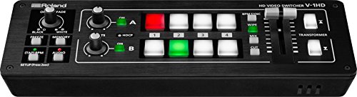 V-1HD ROLAND - Mélangeur HDMI 4 canaux avec table de mixage audio 12 canaux Un mélangeur vidéo idéal pour les petits espaces de travail comme pour les grands événements en direct