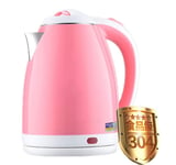 RHSMSS Electric Kettle Household Stainless Steel Water Boiler, 2L Anti-Scalding Kettle 1500W Fast Boiling Water Heater, with Automatic Power Off Function, BPA Free,H21.5 * 17.5cm,Pink