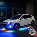 LED Lights Dream Color Chasing Strip Lights works with Wireless APP Control Exterior Neon Accent Lights Kit for Car, 16 Million Colors Sync to Music DC12V (Size : 4pcs 90cm+2pcs 180cm)