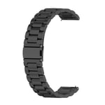 Klockarmband 22 mm Huawei Watch GT/Magic/TicWatch Pro rostfritt stål Svart