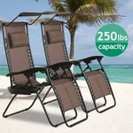 XKESBS Zero Gravity Chair, Outdoor Folding Adjustable Lounge Chair Chaise 250LBS Weight Capacity Recliner Chairs with Cup Holder and Canopy Shade for Patio