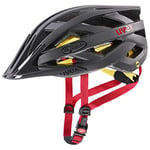 uvex i-vo cc MIPS - Lightweight All-Round Bike Helmet for Men & Women - MIPS System - Upgradeable with an LED Light - Titan - Red Matt - 52-57 cm