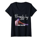 Womens Born This Way (Drama Queen) Stern, deliberate V-Neck T-Shirt