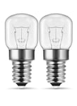 2 x Himalayan Salt Lamp Bulbs 15w E14 Screw in Pygmy Bulbs Fridge Appliance UK