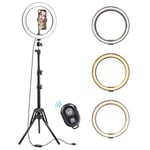 Moin 10.2 Inch Ring Light With Stand LED Camera Selfie Light Ring For IPhone Tripod And Phone Holder For Video Pography,10inch Big Set