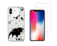 IPHONE 10 IPHONE X - Combo (1 Gel Case Cover+2 Glasses Soaked) - Espace