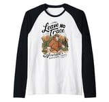 Leave No Trace America's National Parks Funny Bigfoot Raglan Baseball Tee