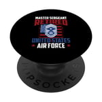 Master Sergeant Retired Air Force Military Retirement Father PopSockets PopGrip Interchangeable