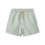 Liewood Duke Board Shorts Stripe Peppermint Crisp White | Grön | 116 cm