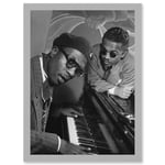 Vintage Photo Music Jazz Legend Thelonious Monk Piano Black & White A4 Artwork Framed Wall Art Print