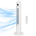 Tornfläkt, piedestalfläkt med 3 ventilationsnivåer, fjärrkontroll, 55W fläkt med 24H timer, LCD-display, 70° oscillation, för so