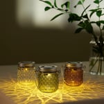 Clas Ohlson Solcellslykta glasburk, höjd 8 cm