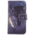 Lankashi Painted Flip Wallet-Design PU Leather Cover Skin Protection Case For Doro 1370/1372 2.4" (Wolf Design)