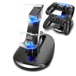 Dual Controller Charger for PS4, Koiiko USB Fast Charging Docking Station Stand with LED Indicator Light for Sony Playstation 4 PS4 / PS4 Pro / PS4 Slim Controller