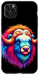 iPhone 11 Pro Max Cool Musk Ox Graphic Spirit Animal Illustration Tie Dye Art Case