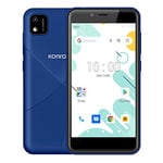 Konrow - Soft 5 Max - Smartphone 4G Double SIM - Écran 5'', Mémoire 16 Go Extensible à 64 Go, Bluetooth 4.0, WiFi, GPS, Batterie 2500 Mah, 2 Caméras de 8 & 5 Mpx - Android 12 (Édition Go) - Bleu