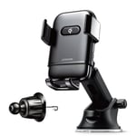 Joyroom 360° mobiltelefonholder med trådløs opladning til bil 2 i 1 sugekop og luftventilbeslag, 15W
