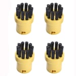 HUAYUWA 4PCS Hand Tool Nozzle Bristle Brushes Round Cleaning Brushes Replacement for Karcher SC1 SC2 SC3 SC4 SC5 SC7 Steam Mop Cleaners (Yellow & Black)