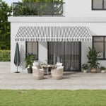 Markis infällbar antracit och vit 5x3 m tyg&aluminium