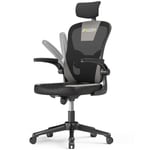 Bigzzia fauteuil gamer chaise bureau ergonomique avec réglage de la hauteur fonction bascule accoudoirs réglage - noir et gris