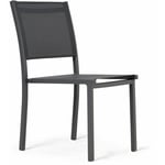 OVIALA Oviala - Chaise de jardin aluminium et textilène gris Gris