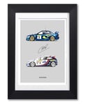 Mounted Gifts Colin Mcrae Signed Car Artwork Autograph A4 Poster Photo Framed Memorabilia Gift WRC Rally (POSTER ONLY)