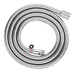 GROHE Metal Hose for Bath Rim – Replacement Bath Hose 2 m (Installation Under Tiled Surround and Shower Sets, Connection G 1/2" x 3/8"), Chrome, 22116000