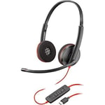 Poly blackwire C3220 headset - binaural -  USB-A headset