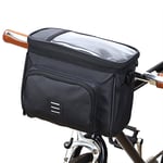 Cykelväska för styre - 22,5 * 11,5 18,5cm m/ficka kort/smartphone Svart