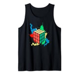 Rubik Paint Splatter Cube Kids Men Women Tank Top