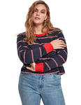 Urban Classics Women's Ladies Short Yarn Dyed Skate Stripe Ls Long Sleeve Top, Multicolor, Small