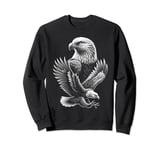Cool Eagle in Flight and Proud Pose Portrait Sweatshirt