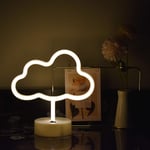 BuyWin Lovely Cloud Neon Light Sign Battery&USB Powered LED Neon Table Lamps Warm White Cloud Shaped Neon Night Light Decor for Kids Children Bedroom Birthday Party(Cloud)