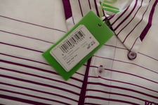 Hugo Boss white purple striped paddy golf pro polo t-shirt top Medium M £145