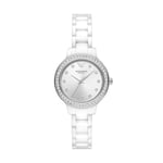 Emporio Armani Women's Watch Three-Hand, Silver and White Ceramic, AR70013