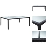 Utebord - Living Matbord för trädgården svart 200x150x74 cm konstrotting