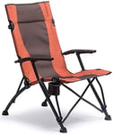 RENXR Folding Camp Chair With Drinks Tray- Portable Outdoor Deck Chair Recliner Seat Bed Tray Lightweight & Durable Campervan Accessories For Camping, Festivals