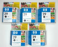 5 x Genuine/Authentic HP 29 Ink/Printer Cartridges Black - New - Dated 2006/7/8