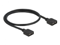 Delock - RGB LED cable - 3-stifts ARGB (hona) till 3-stifts ARGB (hona) - 5 V - 30 cm - svart