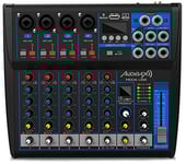 Audibax MG06 USB - Table de Mixage - Table de Mixage Audio 6 Canaux - Interface USB - Lecteur et Enregistreur - Connexion Bluetooth et MP3 - Multi-effets DSP - Alimentation Fantôme 48 V