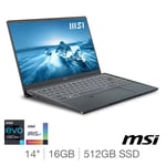 MSI Prestige E14 Laptop, Intel Core i7, 16GB RAM, 9S7-14C612-043