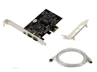 KALEA-INFORMATIQUE Carte contrôleur PCIe FireWire 400 IEEE1394a 3 Ports avec Chipset VIA6308 et ASM1083. Equerres High et Low Profile, avec Cordon Ilink.