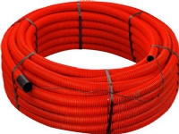 Kabelrör, Röd PE PEH 40/32 mm, dubbelmantlat med hylsa och dragvajer 50 meter - (50 meter)