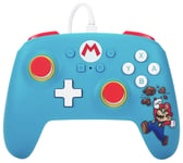 PowerA Nintendo Switch Wired Controller - Punching Mario Blue And White