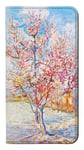 Innovedesire Van Gogh Peach Tree Blossom Etui Flip Housse Cuir pour Motorola Moto X4