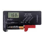 FYJENNICC Digital Battery Tester Battery Checker for AA AAA C D 9V 1.5V Button Cell Batteries (Model: BT-168D) (Black 1Pack)